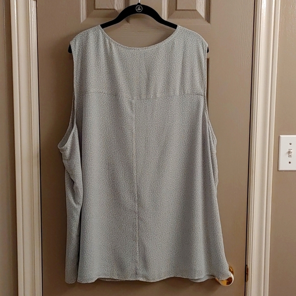 Lightweight Women's Lined Sleeveless Pale Green & White Blouse/Tunic 3X - Picture 5 of 9